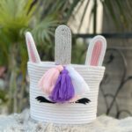 WHITE UNICORN BASKET