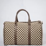 BROWN CHECKERED DUFFLE